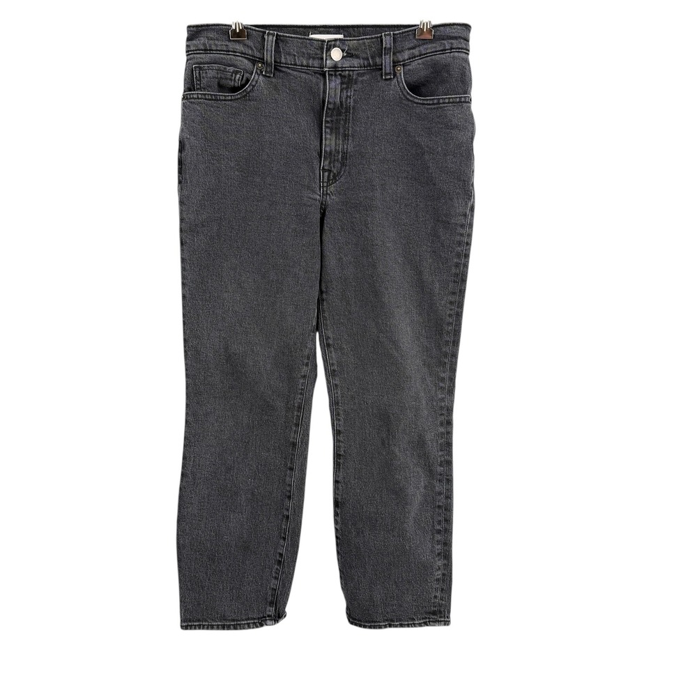 Nordstrom Womens High‎ Rise Slim Crop Jeans Size 28 Black Stretch Denim